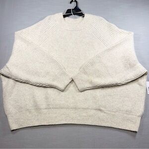 NWT Sonoma Women's 4X Over Size Drop Shoulder Sweater Full Sleeve Off White Kohl